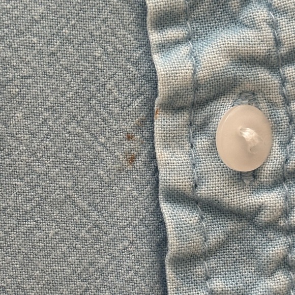 Light Blue Button-Up Women's Blouse - Picture 7 of 7